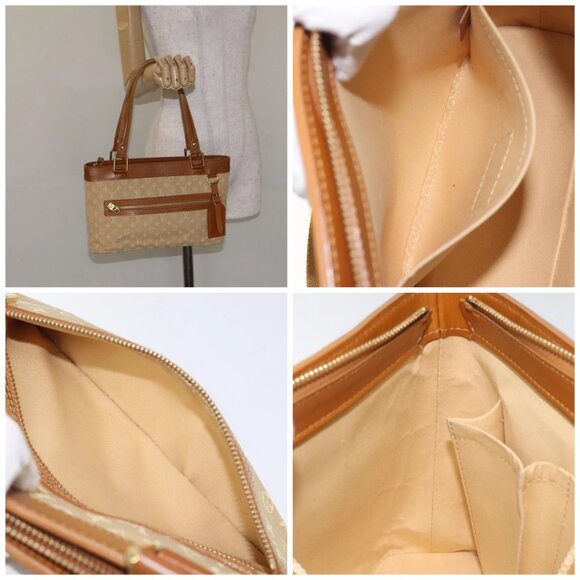 LOUIS VUITTON Monogram Mini Lucille PM Hand Bag Beige - Picture 16 of 16